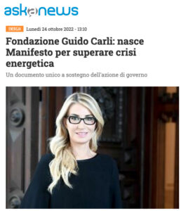 Askanews -  Fondazione Guido Carli: nasce Manifesto per superare crisi energetica