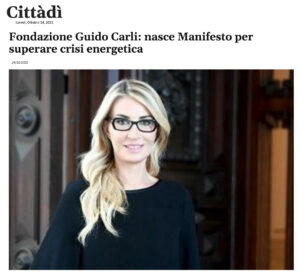 Cittàdì -  Fondazione Guido Carli: nasce Manifesto per superare crisi energetica