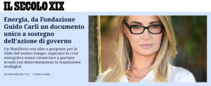 Il Secolo XIX - Energia, da Fondazione Guido Carli un documento unico a sostegno dell’azione di governo