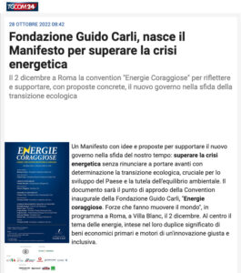 TGCOM - Fondazione Guido Carli, nasce il Manifesto per superare la crisi energetica