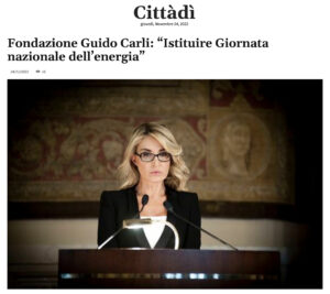 Cittàdì - Fondazione Guido Carli: “Istituire Giornata nazionale dell’energia”