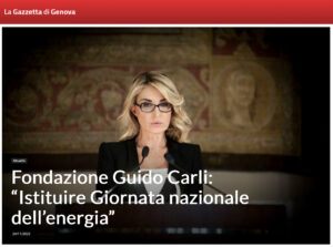 La Gazzetta di Genova - Fondazione Guido Carli: “Istituire Giornata nazionale dell’energia”