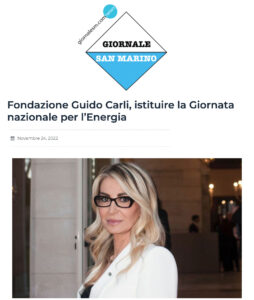 Giornale San Marino - Fondazione Guido Carli, istituire la Giornata nazionale per l’Energia