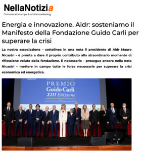 Nella Notizia - Energia e innovazione. Aidr: sosteniamo il Manifesto della Fondazione Guido Carli per superare la crisi