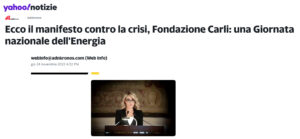 Yahoo!Notizie - Ecco il manifesto contro la crisi, Fondazione Carli: una Giornata nazionale dell'Energia