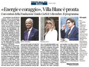 Corriere della Sera Roma - «Energie e coraggio», Villa Blanc è pronta