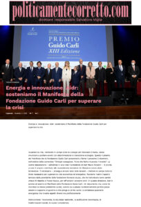 Politicamente Corretto - Energia e innovazione. Aidr: sosteniamo il Manifesto della Fondazione Guido Carli per superare la crisi