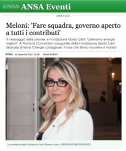 Ansa - Meloni: 'Fare squadra, governo aperto a tutti i contributi'