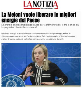 La Notizia - La Meloni vuole liberare le migliori energie del Paese