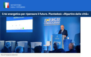 Ministero dell'Interno - Crisi energetica per ripensare il futuro. Piantedosi: «Ripartire dalle città»