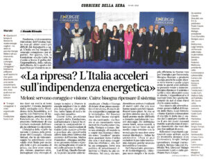 Corriere della Sera - «La ripresa? L'Italia accelleri sull'indipendenza energetica»