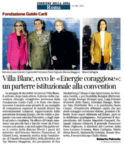 Corriere della Sera Roma - Villa Blanc, ecco le «Energie coraggiose» un parterre istituzionale alla convention