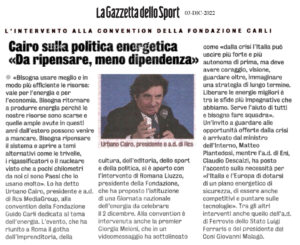 La Gazzetta dello Sport - Cairo sulla politica energetica «Da ripensare, meno dipendenza»
