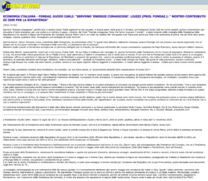 Italian Network - ECONOMIA ITALIANA - FONDAZ. GUIDO CARLI: 