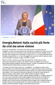 Libero TV - Energia,Meloni: Italia uscirà più forte da crisi ma serve visione