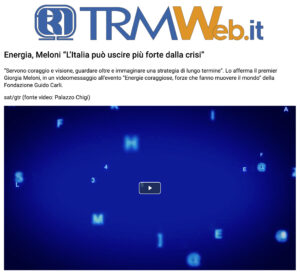 TRMWeb.it - Energia, Meloni “L’Italia può uscire più forte dalla crisi”