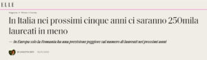 ELLE - In Italia nei prossimi cinque anni ci saranno 250mila laureati in meno