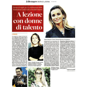 Il Messaggero Cronache di Roma - A lezione con donne di talento