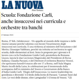 La Nuova Sardegna - Scuola: Fondazione Carli, anche insuccessi nei curricula e orchestre tra banchi