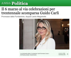 Ansa - Il 6 marzo al via celebrazioni per trentennale scomparsa Guido Carli
