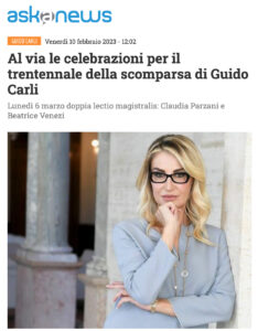 Askanews - Al via le celebrazioni per il trentennale della scomparsa di Guido Carli