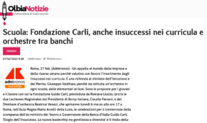 Olbia Notizie - Scuola: Fondazione Carli, anche insuccessi nei curricula e orchestre tra banchi