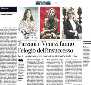 Corriere della Sera Roma - Parzani e Venezi fanno l'elogio dell'insuccesso