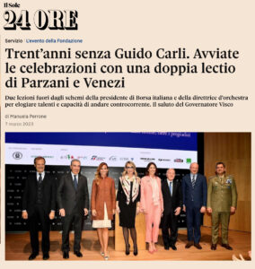 Il Sole 24 Ore - Trent’anni senza Guido Carli. Avviate le celebrazioni con una doppia lectio di Parzani e Venezi