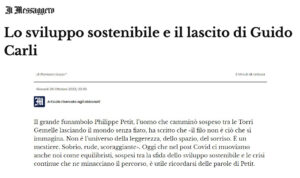 Il Messaggero - Lo sviluppo sostenibile e il lascito di Guido Carli