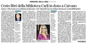 Corriere della Sera - Cento libri della biblioteca Carli in dono a Caivano