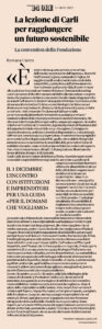 Il Sole 24 Ore - La lezione di Carli per raggiungere un futuro sostenibile