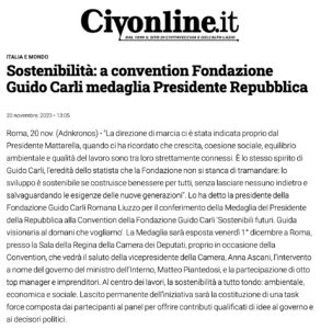 Civonline - Sostenibilità: a convention Fondazione Guido Carli medaglia Presidente Repubblica