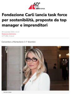 ADNKronos - Fondazione Carli lancia task force per sostenibilità, proposte da top manager e imprenditori