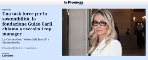 La Provincia Pavese - Una task force per la sostenibilità, la fondazione Guido Carli chiama a raccolta i top manager