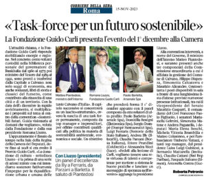 Corriere della Sera Roma - «Task-force per un futuro sostenibile»