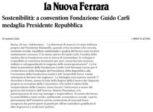 La Nuova Ferrara - Sostenibilità: a convention Fondazione Guido Carli medaglia Presidente Repubblica