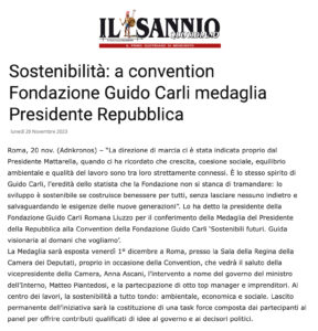 Il Sannio Quotidiano - Sostenibilità: a convention Fondazione Guido Carli medaglia Presidente Repubblica