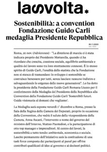 La svolta - Sostenibilità: a convention Fondazione Guido Carli medaglia Presidente Repubblica