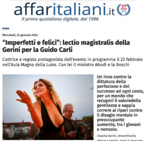 Affari Italiani - “Imperfetti e felici”: lectio magistralis della Gerini per la Guido Carli