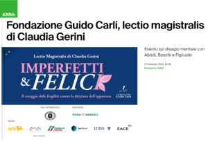Ansa - Fondazione Guido Carli, lectio magistralis di Claudia Gerini