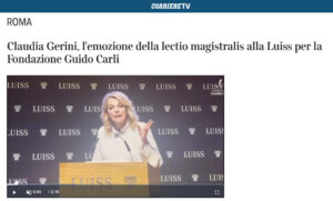 CorriereTV - Claudia Gerini, l'emozione della lectio magistralis alla Luiss per la Fondazione Guido Carli