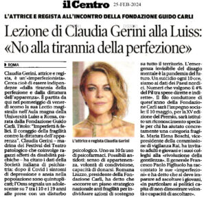 Il Centro - Lezione di Claudia Gerini alla Luiss: «No alla tirannia della perfezione»