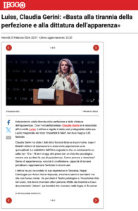 Leggo - Luiss, Claudia Gerini: «Basta alla tirannia della perfezione e alla dittatura dell’apparenza»