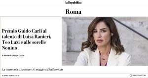 La Repubblica - Premio Guido Carli a Luisa Ranieri, Teo Luzi e alle sorelle Nonino