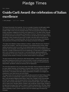 Pledge Times - Guido Carli Award: the celebration of Italian excellence