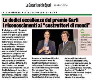 La Gazzetta dello Sport - Le dodici eccellenze del premio Carli riconoscimenti ai 