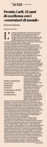 Il Sole 24 Ore - Premio Carli,15 anni di eccellenza con i «costruttori di mondi»