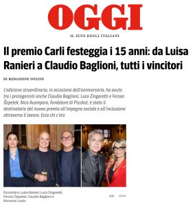 Oggi - Il premio Carli festeggia i 15 anni: da Luisa Ranieri a Claudio Baglioni, tutti i vincitori