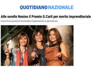 Quotidiano Nazionale - Alle sorelle Nonino il Premio G.Carli per merito imprenditoriale