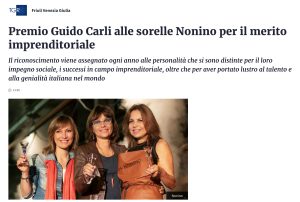 Rainews - Premio Guido Carli alle sorelle Nonino per il merito imprenditoriale